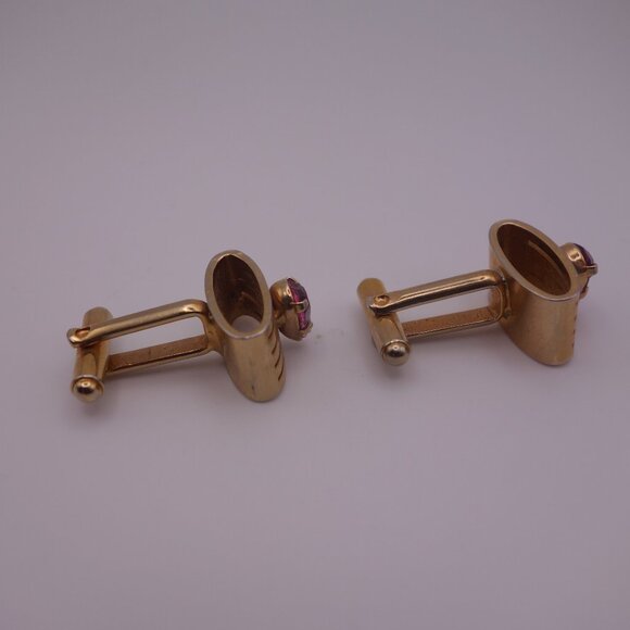 Cuff Links with Purple Stone - Picture 3 of 16